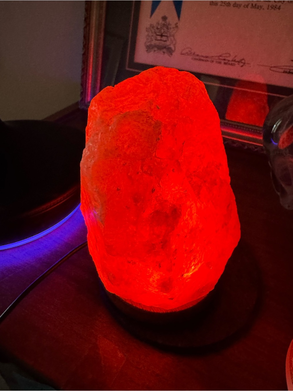 Himalayan Salt Lamp - plug in adapter to computer. Small 5”x 3”